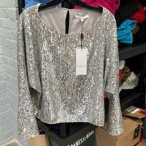 Brand new Emerson Fry silver sequin top/blouse